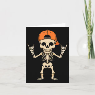 Rocker Skeleton Pet Halloween Punk Rock Mannen Boy Kaart