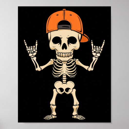 Rocker Skeleton Pet Halloween Punk Rock Mannen Boy Poster (Voorkant)
