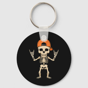 Rocker Skeleton Pet Halloween Punk Rock Mannen Boy Sleutelhanger
