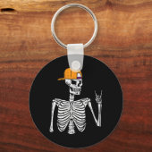 Rocker Skeleton Rock Hand Sign Halloween Costume M Sleutelhanger (Voorkant)