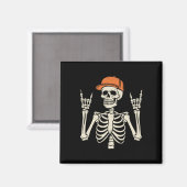 Rocker Skeleton Rock op de hand Halloween Skeleton Magneet (Voorkant / Achterkant)