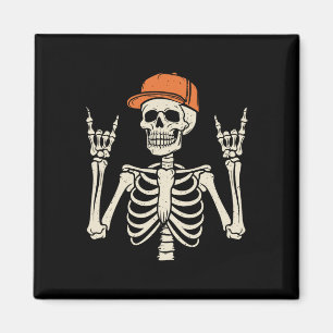 Rocker Skeleton Rock op de hand Halloween Skeleton Magneet