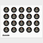 Rocker Skeleton Rock op de hand Halloween Skeleton Ronde Sticker (Vel)