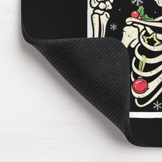 Rocker Skeleton Santa Hat Cool Christmas Punk Rock Muismat (Hoek)