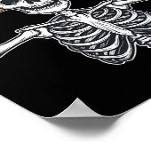 Rocker Skeleton Skater Pet Halloween Rock Mannen B Poster (Hoek)