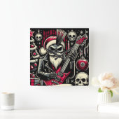 Rocker vader kerstmis vierkante klok (Huis)