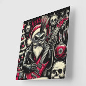 Rocker vader kerstmis vierkante klok (Hoek)