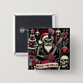 Rocker vader xmas vierkante button 5,1 cm (Voorkant /achterkant)