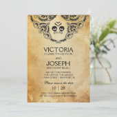 Rocker Wedding Invitation - Skull & Crossbones Kaart (Staand voorkant)