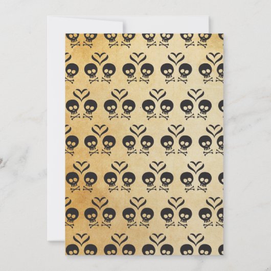 Rocker Wedding Invitation - Skull & Crossbones Kaart (Achterkant)