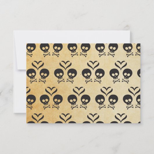 Rocker Wedding RSVP - Skull & Crossbones (Achterkant)