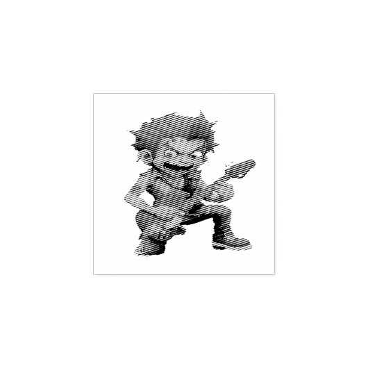Rocker zombie 01 rubberstempel (Afrduk)