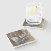 Rockers in een Row - Martha's wijntuin Stenen Onderzetter (Zijkant)