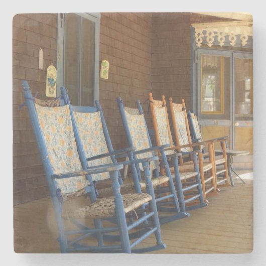 Rockers in een Row - Martha's wijntuin Stenen Onderzetter (Voorkant)