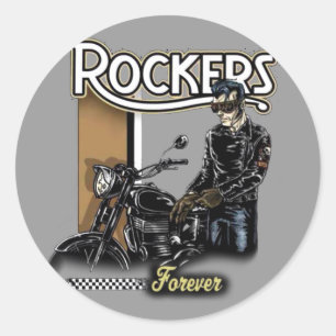 ROCKERS VOOR ALTIJD. RONDE STICKER