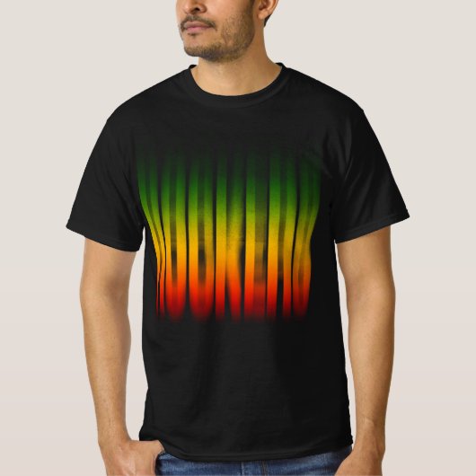 Rockers Wazig Effect Typografie Rasta Reggae T-shirt (Voorkant)