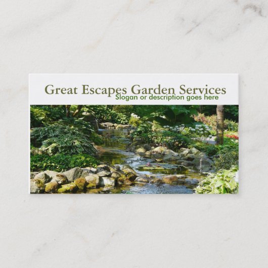 Rockery Water Garden Business Card-model Visitekaartje (Voorkant)