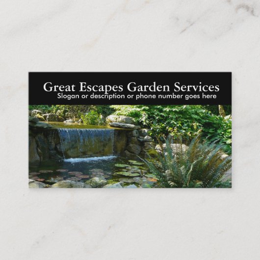 Rockery Water Gardening Landscaper Business Visitekaartje (Voorkant)