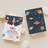 Rocket 1e reis rond de zon verjaardagsuitnodiging kaart