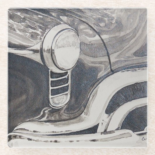 Rocket 88 Oldsmobile Coaster Glazen Onderzetter (Voorkant)