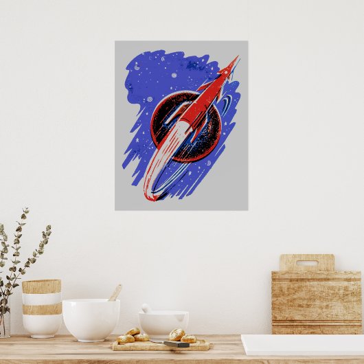 ROCKET AAN HET MOON POSTER (Keuken)