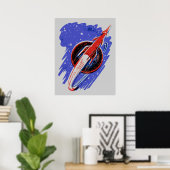 ROCKET AAN HET MOON POSTER (Thuiskantoor)