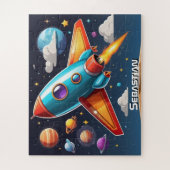 Rocket Adventure missie gepersonaliseerd Legpuzzel (Verticaal)