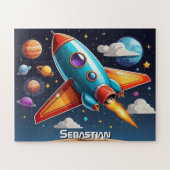 Rocket Adventure missie gepersonaliseerd Legpuzzel (Horizontaal)