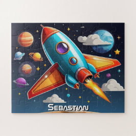 Rocket Adventure missie gepersonaliseerd Legpuzzel
