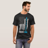 Rocket America Flag Vaderdag T-shirt (Voorkant volledig)