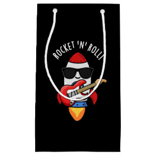 Rocket and Roll Funny Rocket Pun Dark BG Klein Cadeauzakje