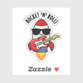 Rocket and Roll Funny Rocket Pun Sticker (Vel)