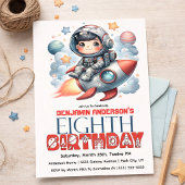 Rocket Astronaut Boy's 8th Birthday Kaart
