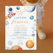 Rocket Astronaut Solar System Adventure Verjaardag Kaart