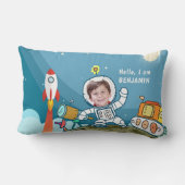 Rocket Astronaut Space Suit Custom Photo Kinder Ro Kussen (Achterkant)