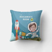 Rocket Astronaut Space Suit Custom Photo Kinder Ro Kussen (Achterkant)