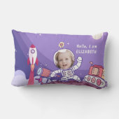 Rocket Astronaut Space Suit Custom Photo Kinder Ro Kussen (Achterkant)