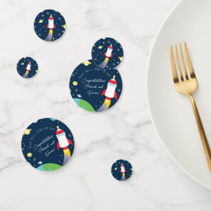 Rocket Baby shower Bottle Ruimteschip Buitenruimte Confetti