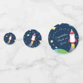 Rocket Baby shower Bottle Ruimteschip Buitenruimte Confetti (Achterkanten)