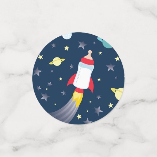 Rocket Baby shower Bottle Ruimteschip Buitenruimte Confetti (Kleine voorkant)