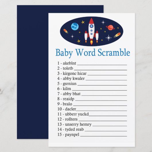 Rocket Baby word scramble game (Voorkant / Achterkant)
