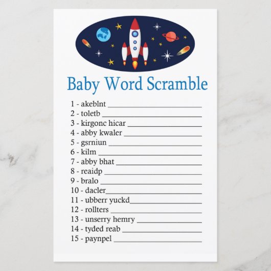 Rocket Baby word scramble game (Voorkant)