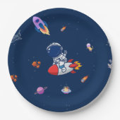 Rocket Balloons - Ruimtethema Verjaardagsfeest Papieren Bordje (Voorkant)