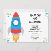 Rocket Birthday Uitnodiging (Voorkant)