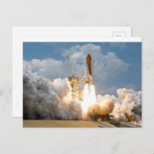 Rocket Blasting uit in Space Briefkaart (Voorkant / Achterkant)