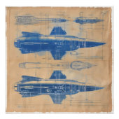  Rocket Blueprint Foto Afdruk (Voorkant)