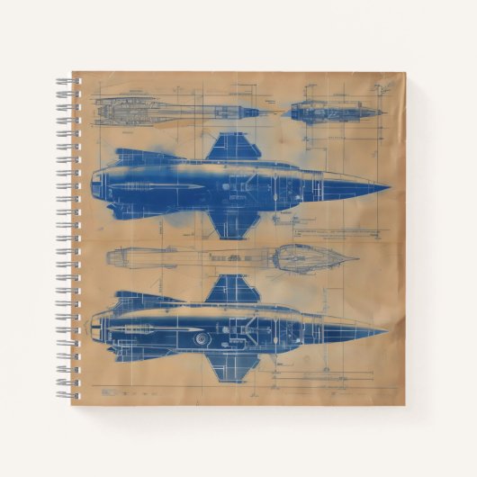  Rocket Blueprint Notitieboek (Voorkant)