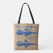 Rocket Blueprint Tote Bag (Achterkant)