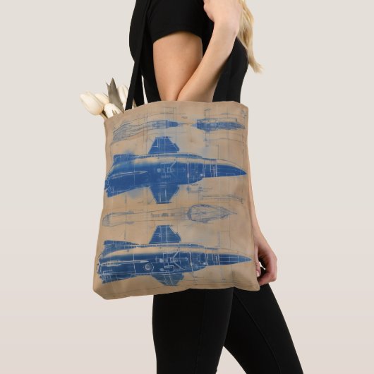 Rocket Blueprint Tote Bag (Dichtbij)
