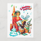 Rocket boy die mails van postdieren ontvangt briefkaart (Voorkant)